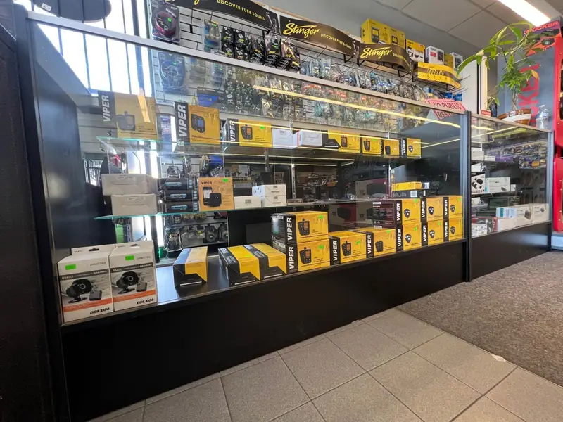 Viper car alarm and remote start systems on display in the store
